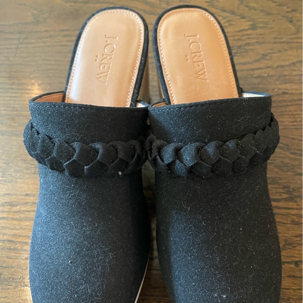 Black suede clog